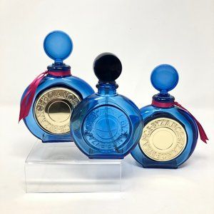 Byzance Rochas Glass EMPTY Perfume Bottles x3